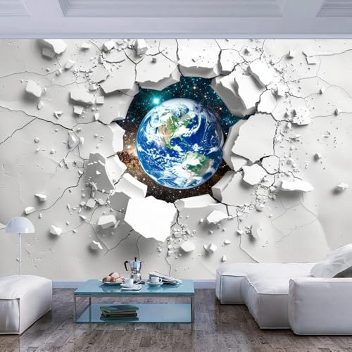 JIAOQSS Papel tapiz fotográfico 3D Muros penetrantes de Fantasy Earth Papeles Oficina Dormitorio Decoración del hogar TV fondo carteles Pegatina grande diseño paredes