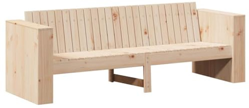 vidaXL Sofá de jardín Natural 185,5 x 60 x 62 cm Madera de Pino Macizo