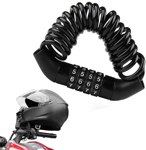 Zwenjuan Helmschloss, Mini Fahrradschloss Leicht,4 Stellig Fahrradschloss Kabelschloss Gegen Diebstahl Bike Zahlenschloss Fahrradschloß Zahlen für Fahrradhelm,Motorradhelm,Kinderwagen Snowboard