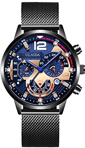 Fashion Sport Men's Stainless Case Quartz Analog Wrist Watch Binary Watch (E, One Size)