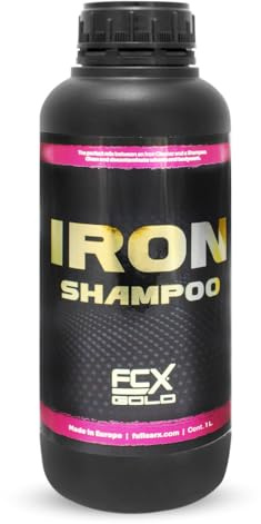 FCX GOLD Iron Shampoo 1L Champú Descontaminante Férrico Lavado Coche Carrocería y Limpia Llantas, Elimina Ferodo y Suciedad Eficaz y Seguro Jabón Espuma Activa Snow Foam Producto Detailing Profesional