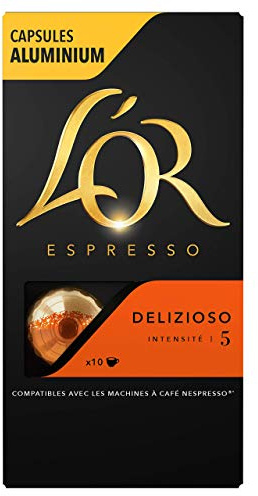 L'Or Espresso Café Delizioso - Intensidad 5 - 50 cápsulas de aluminio compatibles con máquinas Nespresso®* (10 cápsulas)