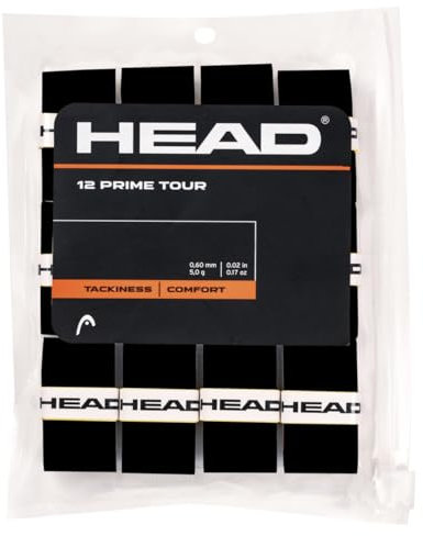 HEAD Unisex-Adult 12 Prime Tour Tennis Griffband, Schwarz, One Size
