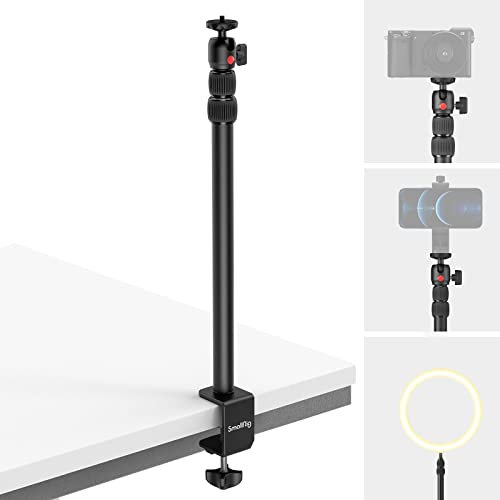 SMALLRIG Soporte Escritorio Extensible para Cámara, 15-35 Ajustable con Cabezal Bola con Pinza en C, Compatible con DSLR, Anillos de Luz, Streaming y Grabación de Video - 3488