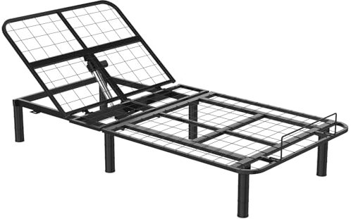 FLEXISPOT EB01 Elektrisch höhenverstellbarer Metallbettrahmen (OHNE MATRATZE, 90cmx200cm) | Lattenrost mit Kopfverstellung 0-60 Grad und DREI Höhenoptionen (8, 15, 23cm) | Stabile und langlebige Basis