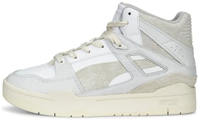 PUMA Slipstream Hi Thrifted Sneaker, White Frosted Ivory Feather Grey, 38 EU