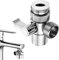 3 Wege Wasserhahn Umschaltventil Messing Chrom poliert Umstellventil Handbrause Umstellventil Ersatzteile mit 1 Unterlegscheiben für Toiletten Badezimmer Küche