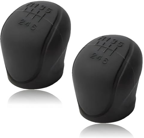 XPEX 2 Pezzi Copri Pomello Cambio Auto, Copri Cambio Auto, Copertura Per Pomello Del Cambio Manuale A 6 Marce, In Morbido Silicone, Impermeabile, Antiscivolo, Per Auto (Black)