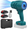 GARLLEN Cordless Leaf Blower, 21V Power Air Duster Leaf Blower Violent Turbofan Turbo Blower, 35000RPM Jet Dry Blower with Battery & Charger for Lawn Care, Car Driveway (2 Battery)
