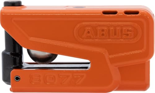 ABUS Bloque-disque Granit Detecto XPlus 8077 2.0 - Antivol de moto avec alarme et préalarme intelligente - En acier trempé - Pour la protection des motos de qualité supérieure - Orange