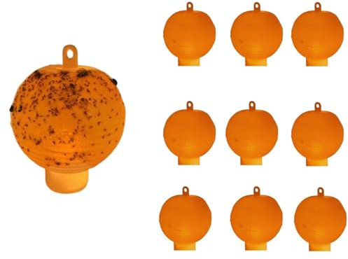 Lot de 10 pièges à Mouches de Fruits Jaunes Boules d'insectes collantes, Naturel et écologique piège à Mouches de Fruits, Fourmis, moustiques et araignées