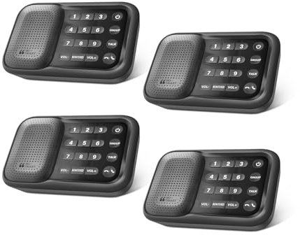 Hosmart Système d'interphone sans fil Full Duplex amélioré pour un usage domestique, interphone à piles, portée de 400 m, interphone portable pour usage professionnel