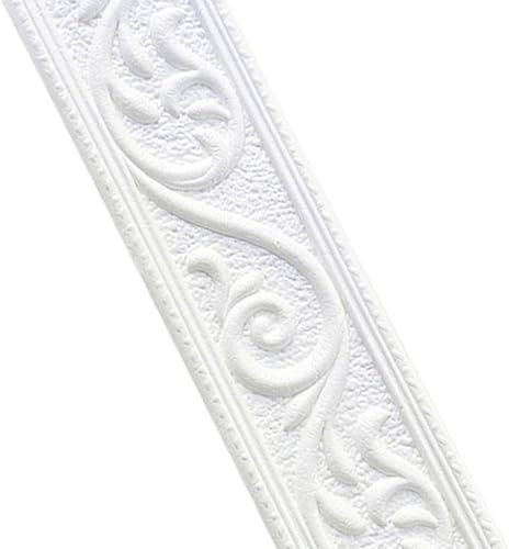 NIBESSER Bordüre Selbstklebend 2.3mx4.8cmx6mm, Tapetenbordüre Zierleisten Selbstklebend 3D Spitzenmuster Tapetenbordüre Wasserdicht Deckenleisten für Flur, Decke, Ecke Linie Dekoration