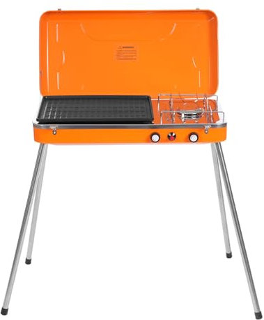Estufa de gas portátil de 5860 BTU x 2 soportes de camping con 2 quemadores para barbacoa y fiestas