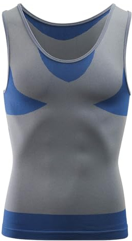 MEETWEE Débardeur Compression Homme,Manches Courtes pour Hommes Maillot de Corps Ventre Plat Minceur Gilet Invisible Amincissant sans Manches Body Shaper Tee Shirt