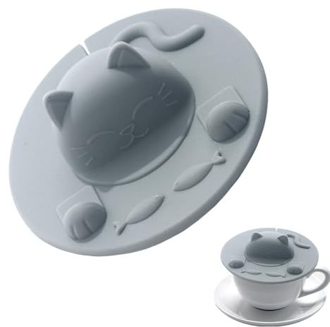 Couvercles Pour Tasses - Protection Anti-Poussière avec Porte-Sachet de Thé,Couvercle En Verre À Thème Chat Pour Tasse À Café,Pour Lait, Breuvage, Café, Eau, Bureau, Extérieur,