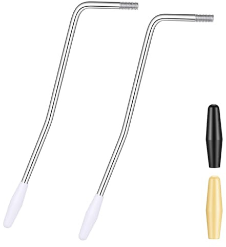 KFHENSOMR 2Pcs 6mm Thread Tremolo Arm with 2 Rubber Sleeves, Silver Electric Guitar Tremolos Arm Thread, Whammy Bar with Tip for Electric Guitar Tremolos System
