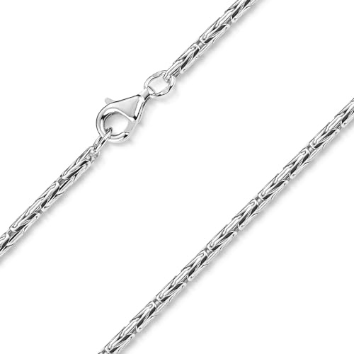 MATERIA 925 Silber Königskette Herrenkette 2,5mm rund lang in Schmuck Box #K74-60, Länge Halskette:60 cm