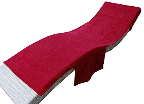 beties - Daylight -, 2 in1 Frottee Liegenauflage ca.70x200 cm (Karmin-rot), verwendbar als Badetasche + Seitentaschen + Kapuzenüberschlag