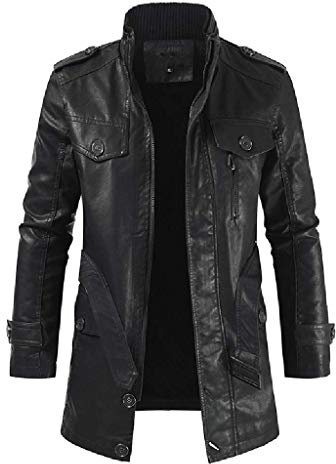 FRAUIT Cappotto Uomo in Pelle Giacca Ragazzo Elegante Slim Fit Giubbotto Moto Giacche Uomini Invernali Primavera Giacca A Vento Cappotti Parka Giubbini