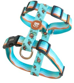 DUKIER - Arnés Clásico para Perro, Chaleco Antitirones, Ajustable y en Forma de H para Mascotas, Homologado, con Cierre de Seguridad de 4 Puntos, Diseño de Turtle con Doble Impresión, Talla M