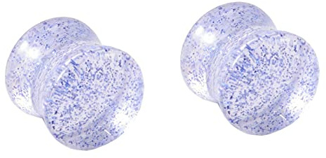 Aeici Flesh Túnel, Túnel Piercing Acrílico 2 Piezas Plug Dilatadores Lobo con Azul Lentejuelas, Acrílico, No Gemstone