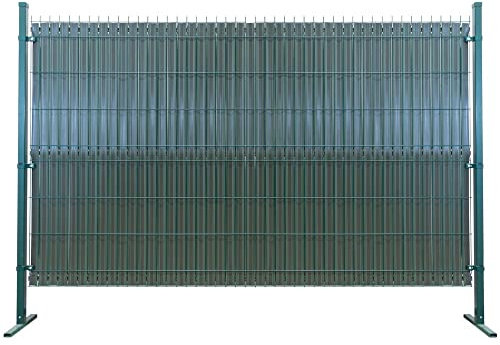 Forvega Frangivista per Recinzioni da Giardino – Frangivista Regolabile per Recinzioni da Giardino – Schermi Protettivi per Giardino – Lamelle Verticali per Recinzioni a Pannelli – 153 cm, Verde