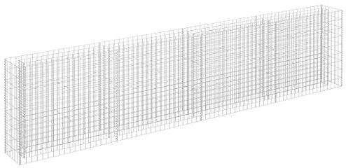 Homgoday Gabion Raised Bed Galvanised Steel 360x30x90 cm, Gabion Baskets, Metal Gabion Cages for Stones, Garden Decor Wall Partition Set