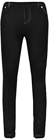 GW CLASSY OUTFIT Girls Jeggings Skinny Fit Jeans Jeggings Trousers Kids Legging Denim Looks Pants UK Size (9-10 Years, Black)