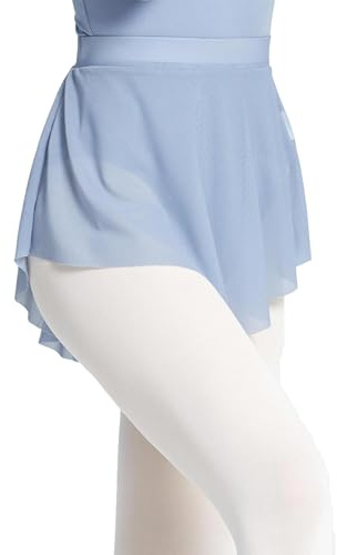 Daydance Mesh Mesh Teen Girls Ballet Skirt Pull On Elastic Waist Pointe Skirt for Dance, Gymnastics, Cheerleading