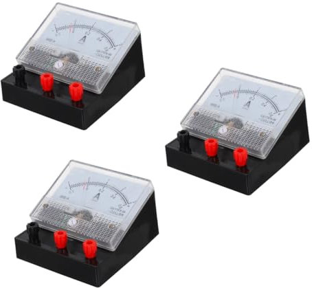 JUMPLAWN 3pcs Physics Experiment Ammeter Tool Dual Range Ammeter for Electricity Measurement for Students and Laboratory Use Learning and Hands Skills