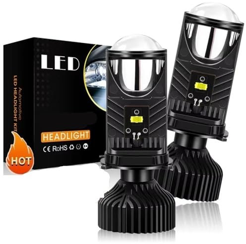 Lente de proyector LED H4 RHD LHD, bombillas for faros delanteros de coche, chip CSP, luz alta y baja, 800 W, CANbus, turbo, 12 V y 24 V(1PC 6000K_600000M 800W_H4/9003/HB2 HI/LO)