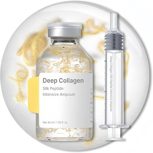 Ampolla Intensiva de Péptidos de Seda, Sérums Coreanos Antiedad para el Cuidado de la Piel para Mujeres, Sérum Facial con Péptidos de Colágeno Profundo, Hidratación e Iluminador Facial, para una Piel