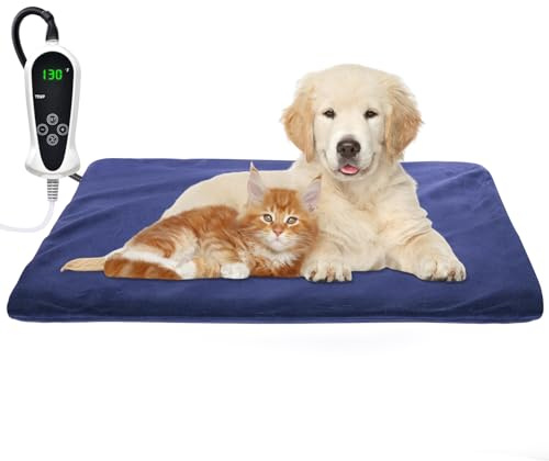 RIOGOO Tappetino riscaldante per Animali Domestici riscaldante Grande, per Cani e Gatti riscaldante Elettrico per Cani e Gatti Tappetino riscaldante per Interni(55x45cm)