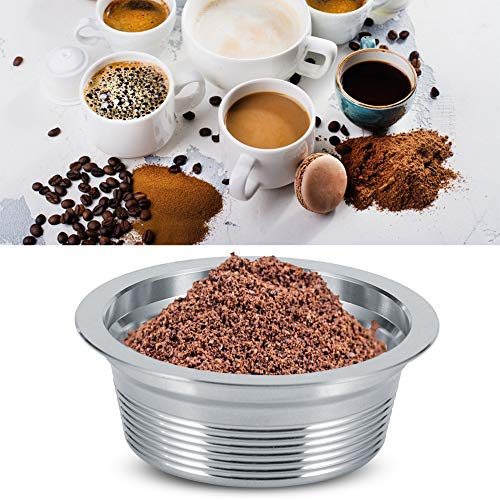 Wiederverwendbare, nachfüllbare Kaffeekapsel, Edelstahl, Kaffeekapsel, Tassenfolie, Löffel, Bürsten-Set, passend für LAVAZZA A MODO MIO Kaffeemaschine