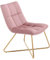 Duhome Lounge Sessel, Liegestuhl, Samt Wohnzimmer möbel, TV-Stuhl mit goldenen Metall Beinen, Hellrosa