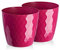 Tymar Blumentopf, 2er-Pack, glänzender, Leichter, dekorativer Pflanzentopf aus Kunststoff, Moderne, Runde Form, für Innenräume,Pflanzkübel (12 cm, Rosa)