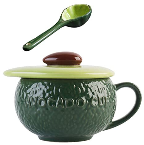 Cabilock Tazza Avocado in Ceramica Bella Tazza Da Caffè Decorativa Bordi Lisci Per Tè Latte e Succhi Di Frutta Design Creativo