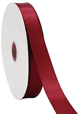 Maroon Double Faced Satin Ribbon 1 inch Flower Boutique Gift Wrapping Ribbon 25mm 100yards Continuous Fabric Silk Bow Ribbon- DIY Crafts Hair Headband-Sewing-Wedding Decorations-Valentine's Day