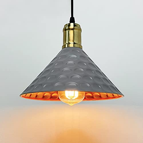 WOTTES Deckenleuchte Waben-Deckenleuchte E27-Fassung geeignet für Schlafzimmer Wohnzimmer Esszimmer Flur. (Aschgold)