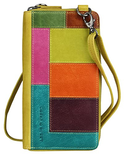 Greenburry Candy Shop Leder Handy Smartphone Umhängetasche bunte Geldbörse 873-77