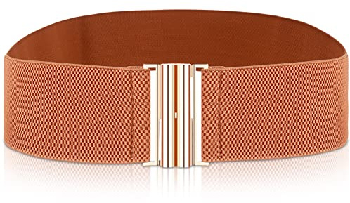 cobee Breda stretchiga bälten för kvinnor, vintage elastiska midjebälten, mode, retro, justerbart bälte med spänne för klänningar
