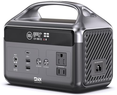 DaranEner Portable Power Station, 192Wh LiFePO4 Battery Backup Solar Generator with w/2 300W (Peak 600W) AC Outlets, USB-C PD 60W Fast Charge, Power Bank for Camping, Outdoor, Home,Emergency