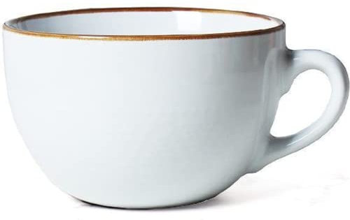 Disoza Taza Grande de Cerámica 700 Ml para Café, Té y Sopa - Tazón XXL de Porcelana Blanca Con Asa para Cereales y Ramen