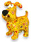 Pomme Pidou Spardose Hund Hugo Blumen und Kreise Motiv in gelb Sparschwein aus Keramik mit Tiermotiv H20,2 x B10,5 x T19 cm farbenfrohe Sparbüchse als Geschenkidee