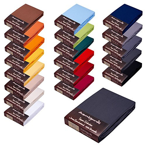 AVANTGARDE Premium Topper - Spannbetttuch - 140x200-160x220 cm - extra niedriger Steg - für Boxspringbett - Topperauflage - Spannbettlaken Jersey Baumwolle (18 Anthrazit, Topper 140x200-160x220cm)
