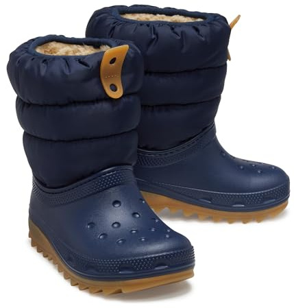 Crocs Unisex Kids, Classic Neo Puff Boot K, Navy/Gum, 11 UK Child