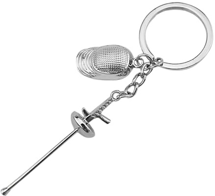 Llavero deportivo de metal, llavero colgante de esgrima, llavero coleccionable para entusiastas de la esgrima, accesorios de esgrima, llavero artístico, llavero de club de esgrima, joyería para