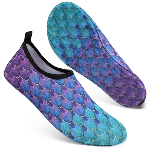 Mabove Swim Water Shoes Socks Barefoot Protecting for Sea Beach Swimming Pool Mens Women Mens(Yl-Bluegreen,9/10 UK,44/45 EU)