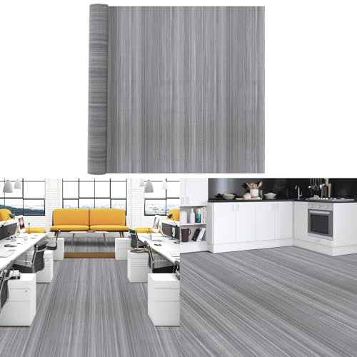 Warmiehomy Floor Tiles Roll Self Adhesive Vinyl Flooring,60cmX10m Peel and Stick Waterproof Flooring Tiles for Bedroom Living Room Kitchen Floor (Grey-Cyan)